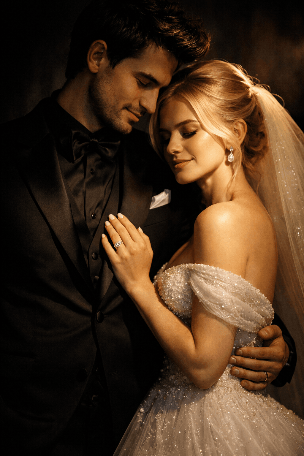 Editorial wedding portrait
