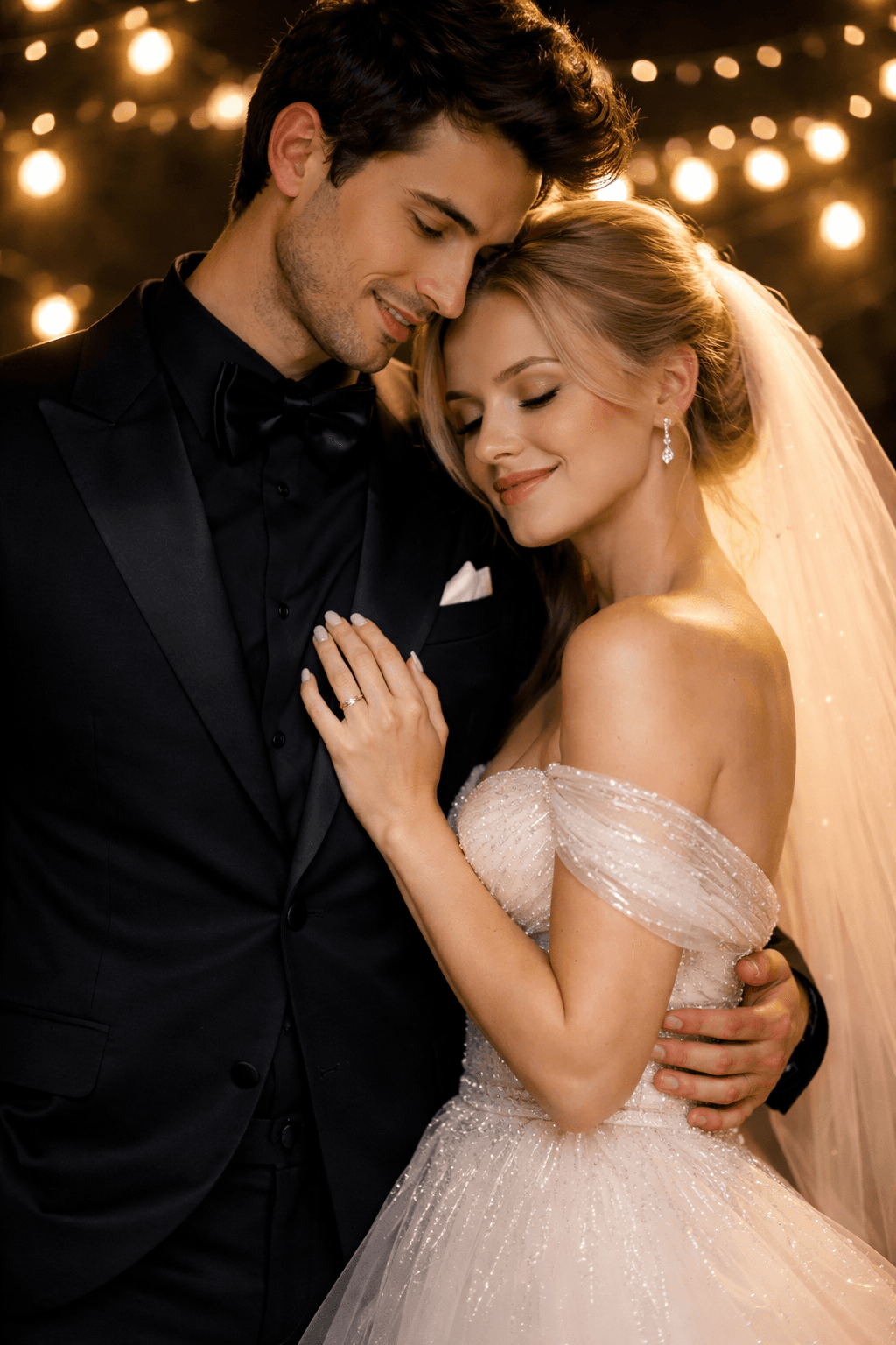 Wide cinematic wedding frame