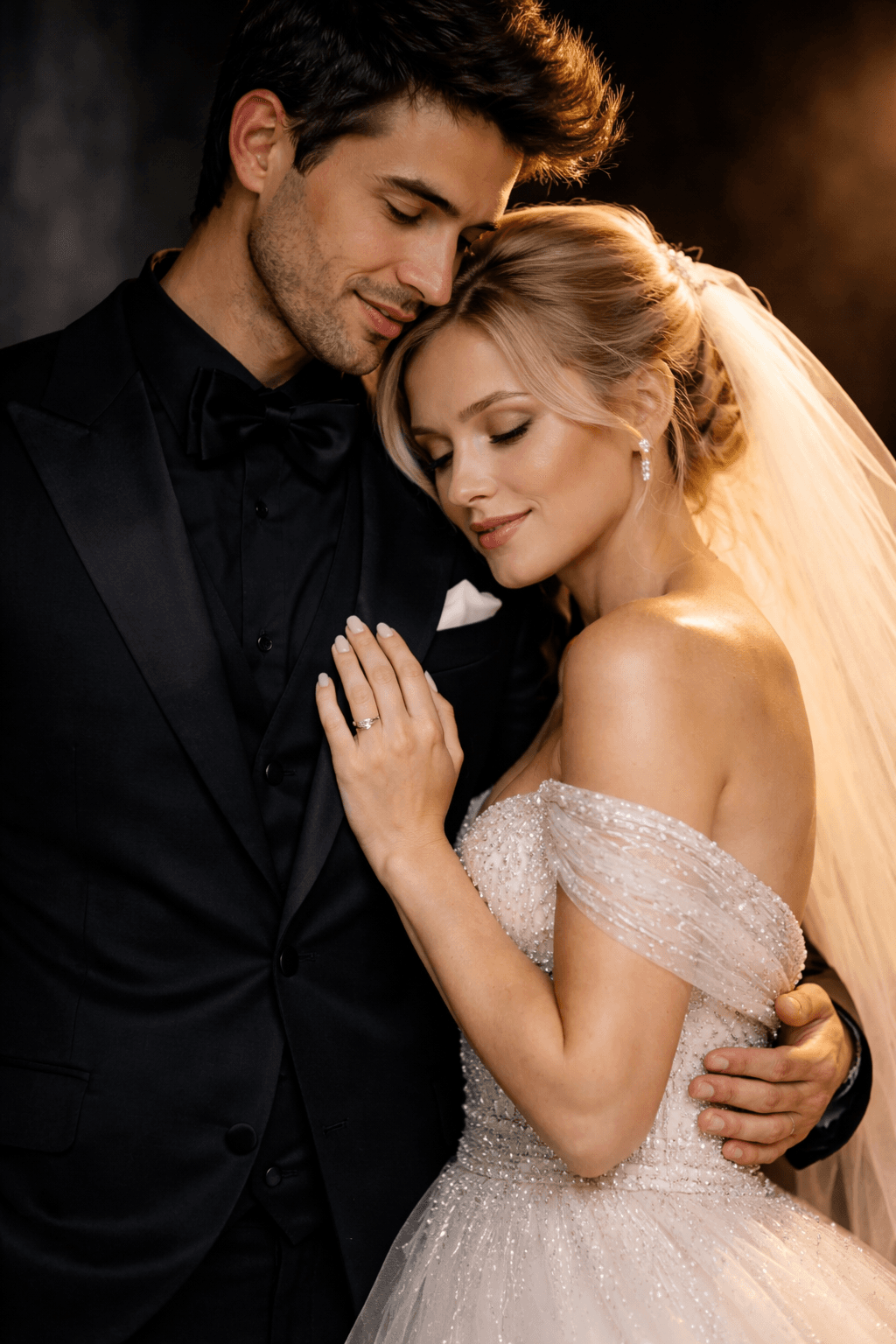 Supporting wedding portrait